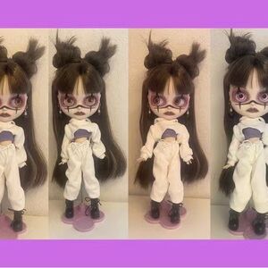 Stylish Doll with White Outfit and Black Boots